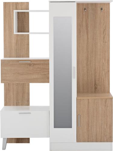 HomeMarkt Iliana με Καθρέπτη Λευκό-Sonoma 125.5x37.5x166.5cm HM2265