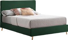 HomeMarkt Indra Κρεβάτι Υπέρδιπλο Επενδυμένο με Ύφασμα Πράσινο με Τάβλες για Στρώμα 160x200cm HM662.13