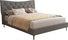 HomeMarkt Jill Κρεβάτι Υπέρδιπλο Επενδυμένο με Ύφασμα Γκρι με Τάβλες για Στρώμα 160x200cm HM737.01