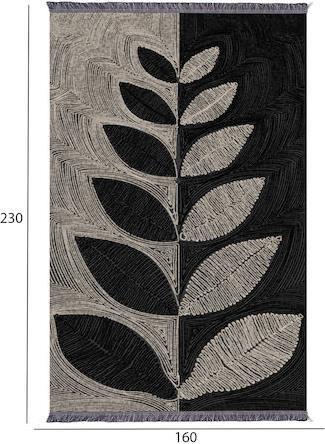HomeMarkt Josiane Χαλί με Κρόσια Μπεζ-Μαύρο 160x230cm HM7675.40
