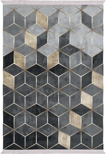 HomeMarkt Josiane Χαλί με Κρόσια Γκρι-Χρυσό 180x280cm HM7723.18