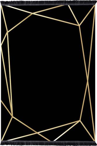 HomeMarkt Josiane Χαλί με Κρόσια Μαύρο/Χρυσό 180x280cm HM7723.30