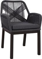 HomeMarkt Καρέκλα Εξωτερικού Χώρου Αλουμινίου Howard με Μαξιλάρι Μαύρη 56x58x82.5cm HM5543.03