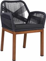 HomeMarkt Καρέκλα Εξωτερικού Χώρου Μπαμπού με Μαξιλάρι Γκρι 56x58x82.5cm