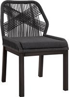 HomeMarkt Καρέκλα Εξωτερικού Χώρου Μπαμπού Soleil με Μαξιλάρι Μαύρη 50x58x85cm HM5547.03