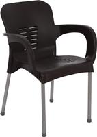 HomeMarkt Καρέκλα Εξωτερικού Χώρου Πολυπροπυλενίου Καφέ 59x58x81cm HM5592.13