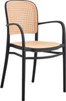HomeMarkt Καρέκλα Εξωτερικού Χώρου Πολυπροπυλενίου Μαύρη 56x52.5x85.5cm HM5938.02