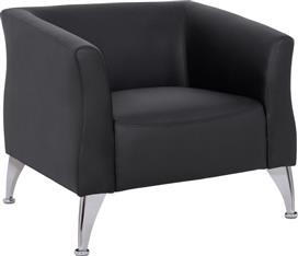 HomeMarkt Kiana Πολυθρόνα από Δερματίνη Μαύρη 80x75x71cm HM3122.11