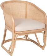 HomeMarkt Kiko Πολυθρόνα Εξωτερικού Χώρου Rattan Μπεζ με Μαξιλάρι 61x71x76cm HM9839