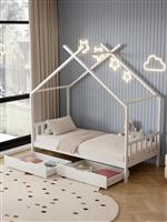 HomeMarkt Klarice Παιδικό Κρεβάτι Montessori Μονό με Αποθηκευτικό Χώρο Λευκό για Στρώμα 90x190cm HM680.03