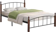HomeMarkt Κρεβάτι Ημίδιπλο Μεταλλικό Καρυδί με Τάβλες για Στρώμα 120x200cm HM668