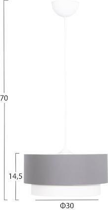 HomeMarkt Kriks Κρεμαστό Φωτιστικό Γκρι με Ντουί E27 30x30x70cm HM4706.01