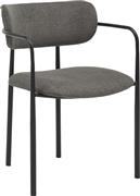 HomeMarkt Kritter Πολυθρόνες Τραπεζαρίας με Υφασμάτινη Επένδυση Μαύρο-Σκούρο Γκρι Σετ 2τμχ 58x53x76cm HM9994.02