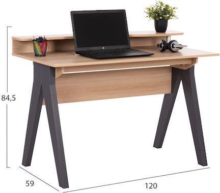 HomeMarkt Kronel Γραφείο Ξύλινο Sonama-Γκρι 120x59x84.5cm HM18293