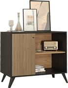 HomeMarkt Kruden Μπουφές Ξύλινος Μαύρο-Φυσικό 100x40x78cm HM9442.11