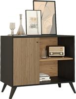 HomeMarkt Kruden Μπουφές Ξύλινος Μαύρο-Φυσικό 100x40x78cm HM9442.11