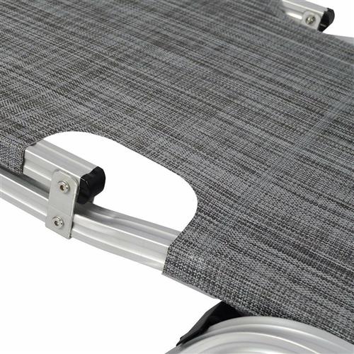 HomeMarkt Ξαπλώστρα Παραλίας Αλουμινίου Corte 190x60x30cm σε Γκρι Χρώμα HM5071.10