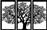 HomeMarkt Ξύλινο Μαύρο Δένδρο 105x66cm HM7221
