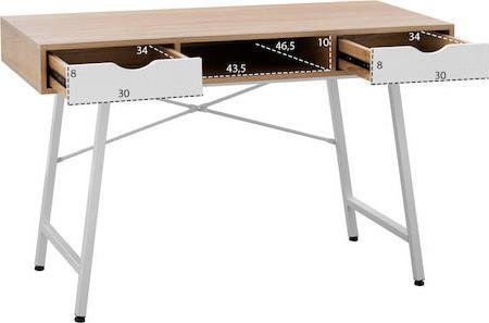 HomeMarkt Ξύλινο με Μεταλλικό Ματ Σκελετό Sonoma-Λευκό 120x48x76.5cm HM2128.01