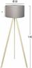 HomeMarkt Ξύλινο με Ύφασμα Φυσικό-Σκούρο Γκρι Φ38x140cm HM7578.07