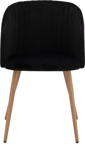 HomeMarkt Leah Μεταλλική Βελουτέ Μαύρη 53x57x81cm Σετ 2τμχ HM8543.04