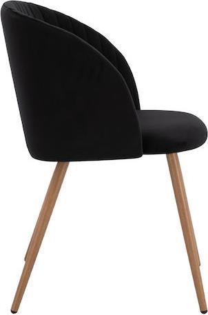 HomeMarkt Leah Μεταλλική Βελουτέ Μαύρη 53x57x81cm Σετ 2τμχ HM8543.04