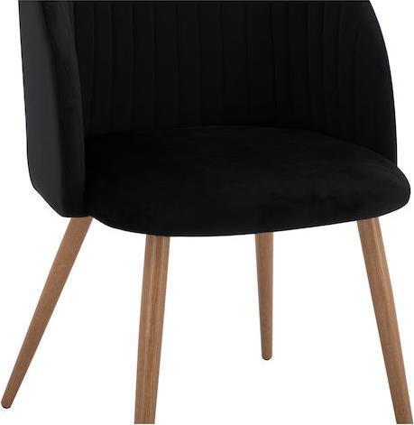 HomeMarkt Leah Μεταλλική Βελουτέ Μαύρη 53x57x81cm Σετ 2τμχ HM8543.04