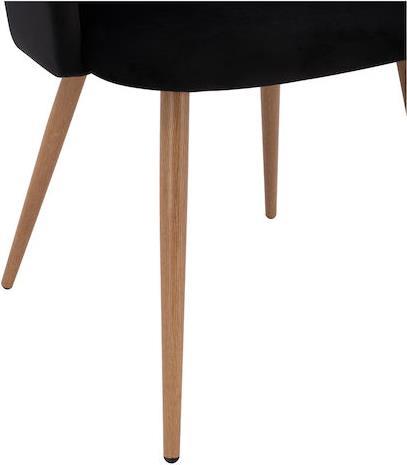 HomeMarkt Leah Μεταλλική Βελουτέ Μαύρη 53x57x81cm Σετ 2τμχ HM8543.04