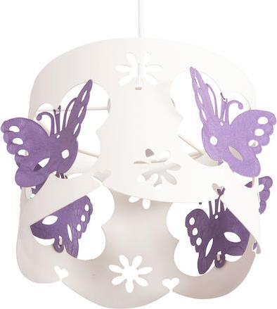 HomeMarkt Leptir Μονόφωτο Παιδικό Φωτιστικό Κρεμαστό από Μέταλλο 9W με Υποδοχή E27 Μωβ 23x70cm HM4705.02