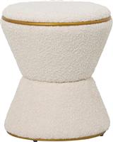 HomeMarkt Linner Σκαμπό Σαλονιού Μεταλλικό Εκρού 38.5x38.5x43cm HM9604.16