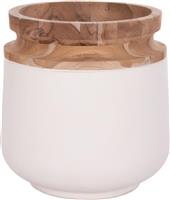 HomeMarkt Linter Διακοσμητικό Βάζο Τσιμεντένιο Λευκό HM4662.02L