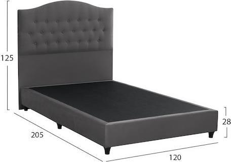 HomeMarkt Malena Κρεβάτι Ημίδιπλο Επενδυμένο με Ύφασμα Γκρι για Στρώμα 120x200cm HM647.10
