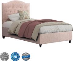 HomeMarkt Malena Κρεβάτι Μονό Επενδυμένο με Ύφασμα Μπεζ με Τάβλες 90x200cm HM651.22