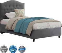 HomeMarkt Malena Κρεβάτι Μονό Επενδυμένο με Ύφασμα Γκρι με Τάβλες 90x200cm HM651.10