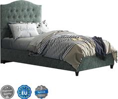 HomeMarkt Malena Κρεβάτι Μονό Επενδυμένο με Ύφασμα Πράσινο με Τάβλες 90x200cm HM651.27
