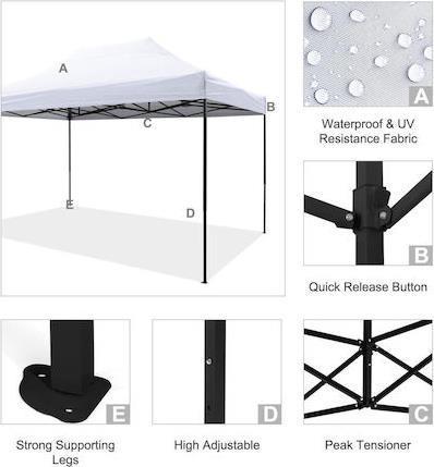 HomeMarkt Matthew Πτυσσόμενο Κιόσκι Κήπου 3x4.5m HM6311