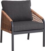 HomeMarkt Maybel Πολυθρόνα Εξωτερικού Χώρου Αλουμινίου Ανθρακί-Καφέ με Μαξιλάρι 67x74x72cm HM6283.01