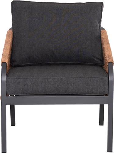 HomeMarkt Maybel Πολυθρόνα Εξωτερικού Χώρου Αλουμινίου Ανθρακί-Καφέ με Μαξιλάρι 67x74x72cm HM6283.01