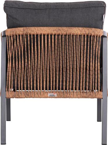 HomeMarkt Maybel Πολυθρόνα Εξωτερικού Χώρου Αλουμινίου Ανθρακί-Καφέ με Μαξιλάρι 67x74x72cm HM6283.01