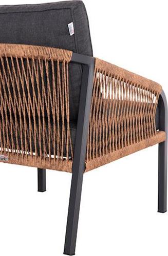 HomeMarkt Maybel Πολυθρόνα Εξωτερικού Χώρου Αλουμινίου Ανθρακί-Καφέ με Μαξιλάρι 67x74x72cm HM6283.01