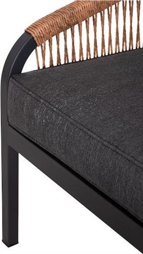 HomeMarkt Maybel Πολυθρόνα Εξωτερικού Χώρου Αλουμινίου Ανθρακί-Καφέ με Μαξιλάρι 67x74x72cm HM6283.01