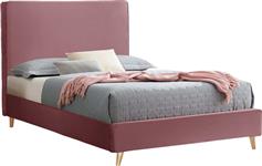 HomeMarkt Maylin Κρεβάτι Ημίδιπλο Επενδυμένο με Ύφασμα Ροζ με Τάβλες για Στρώμα 120x200cm HM598.02