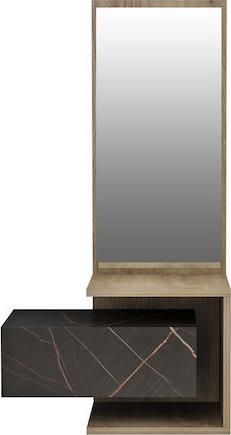 HomeMarkt Meara Έπιπλο Εισόδου με Καθρέπτη Μελαμίνη Black Marble 49.1x31.3x90cm HM8984.13