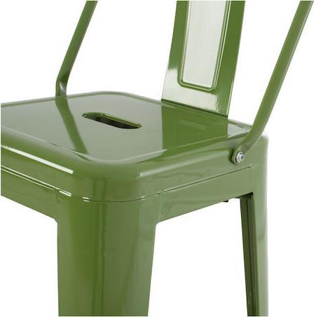 HomeMarkt Melita Μεταλλικό Σκαμπό Μπαρ Εξωτερικού Χώρου Λαχανί 43x43x100cm HM8643.13