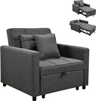 HomeMarkt Mero Πολυθρόνα Κρεβάτι Γκρι 98x85x88cm HM3306.01