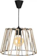 HomeMarkt Μεταλλικό με Σχοινί Μονόφωτο Μαύρο 20x30x40cm HM7617.01