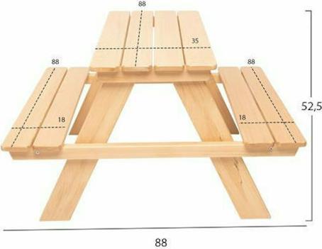 HomeMarkt Miko HM5843 Ξύλινο Φυσικό 88x88x52,5cm