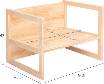 HomeMarkt Miko HM9289 Ξύλινο Φυσικό 64,5x45,x47cm