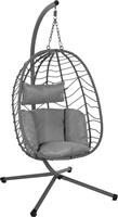 HomeMarkt Millie Κούνια Φωλιά με Βάση και Μαξιλάρι Rattan Γκρι Μ90xΠ75xΥ190cm HM5997.10