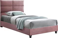 HomeMarkt Milo Κρεβάτι Ημίδιπλο Επενδυμένο με Ύφασμα Ροζ 90x200cm HM652.12